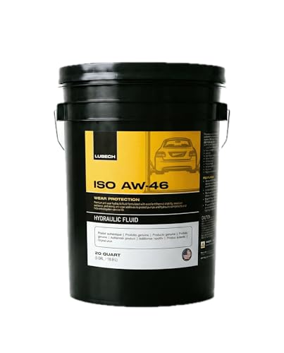 LUBECH ISO AW-46 Hydraulic Fluid 5 Gallon (20 Quart) Pail – Anti-Wear Hydraulic Oil ISO VG 46, DIN 51524 Part 2, Eaton Vickers I-286-S M-2950-S, Parker Denison HF-0 HF-1 HF-2, Industrial Equipment
