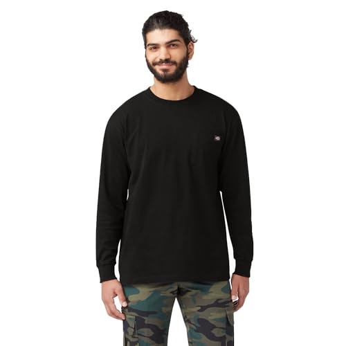 Dickies Men's Long Sleeve Heavyweight Crew Neck, Black,...