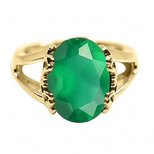 Image of 55Carat Choose Your Color Genuine Stone Ring 18K Gold Plated Oval Handmade Jewellery for Gift Sizes 4-13