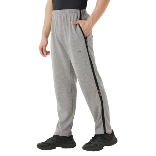 Image of berge' Men Cotton Polyester Comfy Regular Fit Sports Quality Track Pants with Secure Zipper Pocket, Casual Wear Lower Tracks Pant