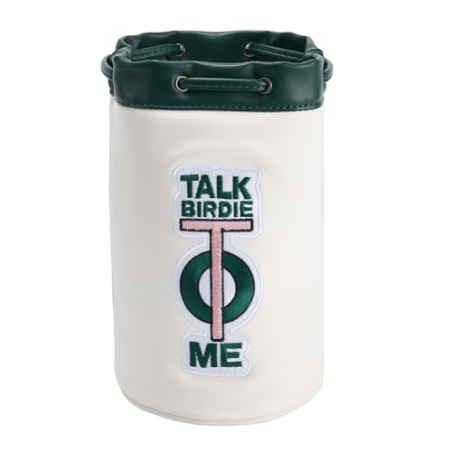 CROWNBLANKS PINKTEE Golf Valuables Pouch Leather Golf Tee/Ball Bag with