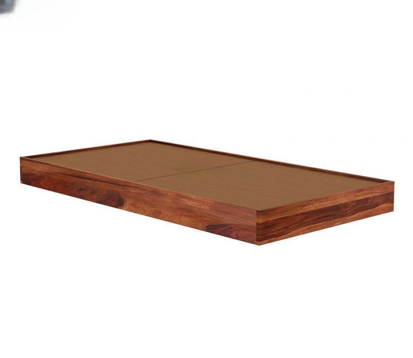 Image of Solid Sheesham Wood Bed 6X4 Single Bed Without Storage for Bedroom - Single Cot Wooden BedSingle Size for Living Room Guest Room - 12 Month Warranty (Alina, Honey)