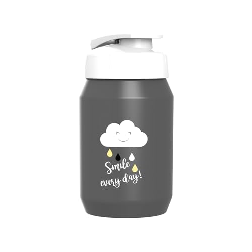 BOBIKE 8649400005 Bidón Botella One de Agua para niños sin BPA con Capacidad 450ml y tapón Shaker en Color Gris Nardo/Blanco