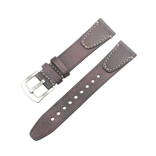 [KRFGKHAUR] Handmade Vintage Watch Strap 18mm 20mm 22mm Quick Release Watchband Accessories With Silver Black Buckle Wristband(C