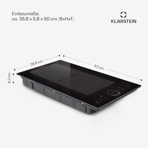 Klarstein Induktionskochfeld, Glaskeramik Kochfeld, Induktionskochfeld mit 4 Platten, mit Touch-Display, Digitalanzeige und Timer-Funktion, Schnelles Aufheizen, 3500 Watt – Bild 3