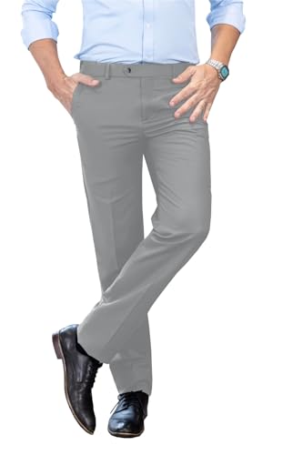SOLOVEDRESS Mens Dress Pants Classic Slacks Business Trousers Regular Fit Suit Pants for Men
