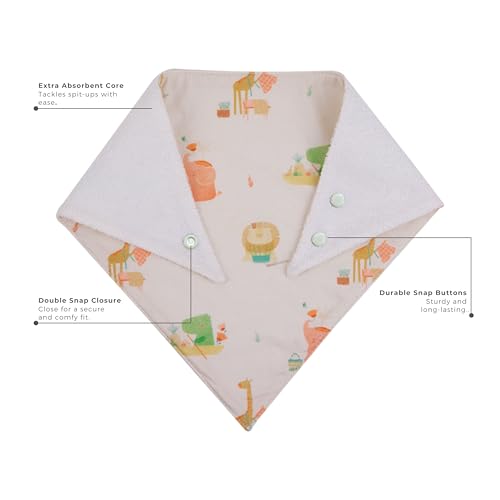 Image of abracadabra Cotton Jersey Drool Bibs (Set of 3) - Soft, Super Absorbent & Lightweight With Adjustable Snaps - Hipo & Me