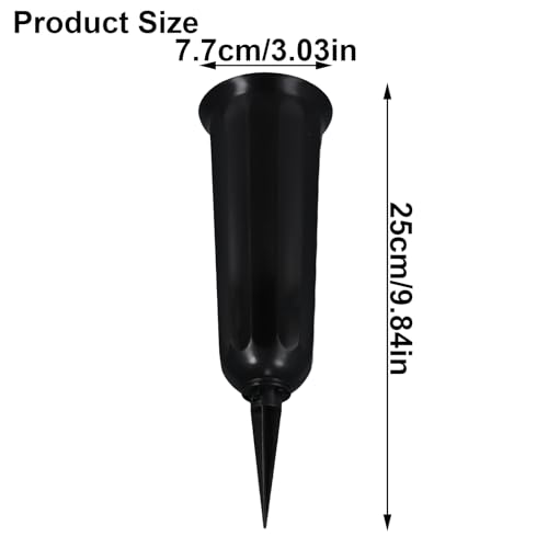 2 Stück Kunststoff Grab Blumenvase, Grabvase mit Erdspieß, Witterungsbeständiger Grabschmuck, Frostsicher Steckvase für Grab, Wetterfeste Friedhofsvase