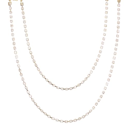 Image of ZGMYC Sparkly Rhinestones Metal Chain Nipple Cover with Tassel, Reusable Adhesive Pasties Sexy Bra Body Chain