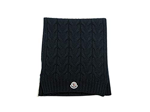 [モンクレール] ケーブルニット編みウールニットマフラー ストール ユニセックス00016-05-04S02サイズL (144 x 27) 778ダークネイビー [並行輸入品]