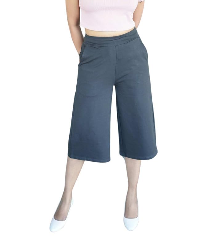 Mlada Women's Regular High Rise Calf Length Culotte Formal Office...