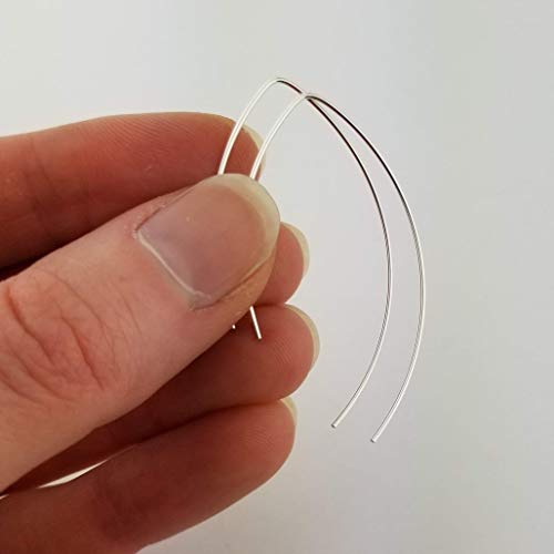 2 Inch Thin Sterling Silver Threader Earrings Open Hoop 20 Gauge (.8Mm) #TOP2