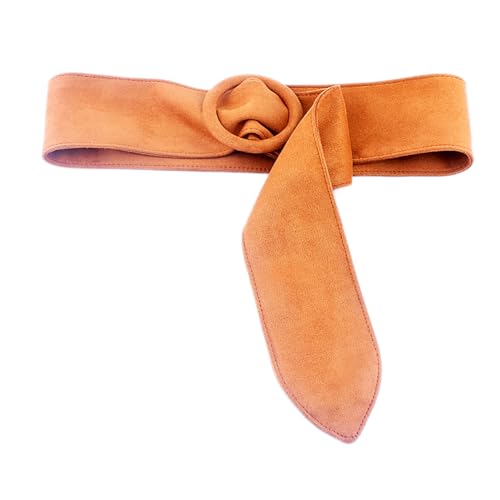 Sheface Women's Faux Suede Belt Round Buckle Cinch Belts Wide Waistband for Shirt Skirt Dress2