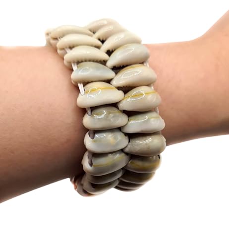 Natural Cowrie Shell Bracelet, Handmade Beach Surfing Cuff Cowrie Shell Stretch Bracelet Women Jewelry AA0522