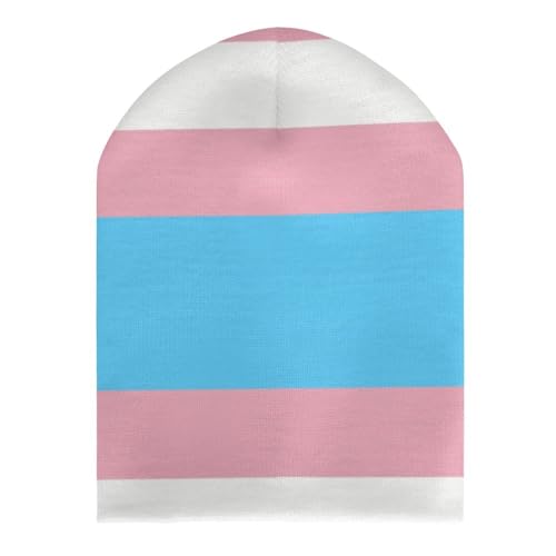 Transgender Pride Flag Kids Beanie Hat for for Girls Boys Children Cap Winter Knitted Chemo Cancer Headwear Accessories Gifts Decoration Black3