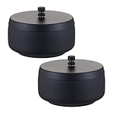 BESPORTBLE 2 Stück Edelstahl Aschenbecher mit Deckel Winddichtes Kompakt Tragbares Modell für Indoor und Outdoor Robust Leicht zu Reinigen Geeignet für Zuhause Büro und Unterwegs
