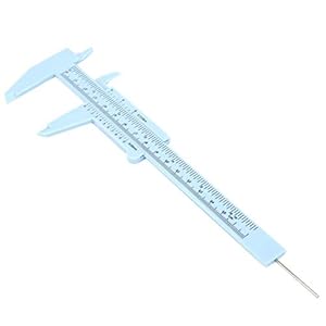 Dubbele schaal kunststof schuifmaat, 6 inch/150 mm kunststof schuifmaat lichtgewicht voor sieraden antieke meting(Blauw)