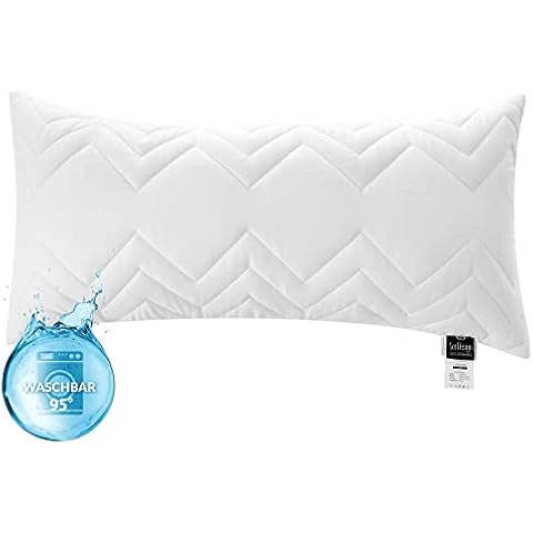 sei Design Kopfkissen 2-er Set 40x80 cm | Schlafkissen gesteppt mit Reißverschluss Cover