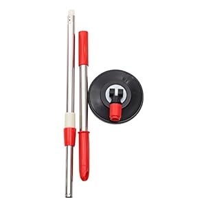 WRITWAA Edelstahl Drehmoppstange mit rotem Griff