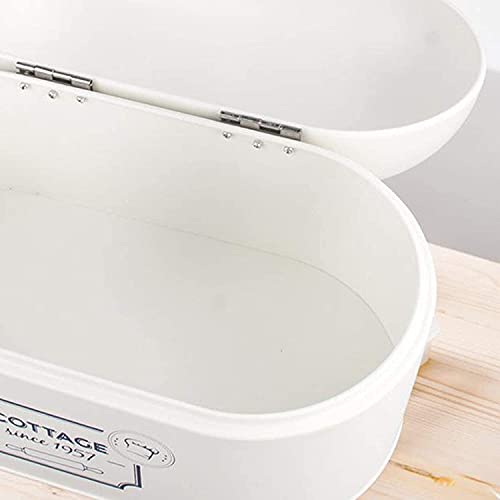 Inzopo Metal Bread Box Bread Storage Box Bread Storage Container Farmhouse Bread Box for Kitchen Countertop, Vintage Bread Bin with Lid