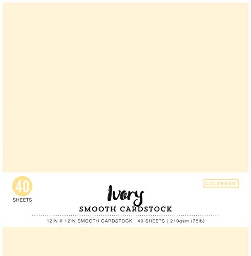 Colorbok 78lb Smooth Cardstock 12"X12" 40/Pkg-Ivory