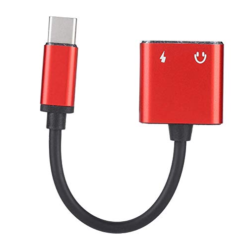 Usb Type-C Audio Adapter,2 In 1 3.5 Mm Type C Audio Converter,Multi-Function Headphone Splitter,Adapter Suitable For Samsung,Xiaomi,Huawei(Red) #TOP6