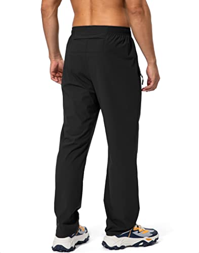 Pudolla Men's Workout Athletic Pants Elastic Waist Jogging Running Pants for Men with Zipper Pockets3