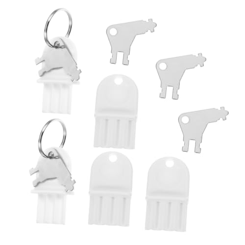 Uonlytech 10pezzi Dispenser Carta Asciugamani Chiave per Distributore Asciugamani Chiave per Distributore Carta Igienica per Bianco e Metallo con Portachiavi Ricambio