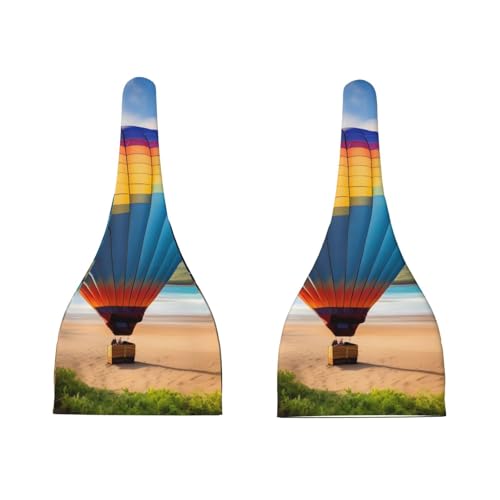 Newborn Baby Hat, Hawaii Hot Air Balloon Print Soft Top Knot Beanie Cap, Cute Baby Headwear for 0-6 Months Black3