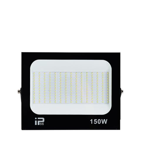 KUMIAN Iluminación Exterior, Foco De Luz De Inundación LED 100W 200W IP66 Impermeable LED Negro Shell Jardín Calle Puerta Reflectores De Pared,Garajes y más(150W)
