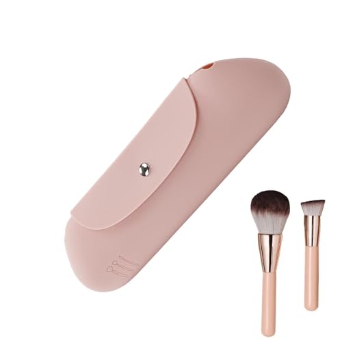Portacepillos de maquillaje de silicona, bolsa de maquillaje de silicona | Portacepillos cosméticos con cierre magnético, bolsa de almacenamiento para cosméticos, bolsa de maquillaje,, rosa, Se