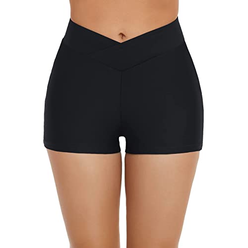 Badeshorts Damen Sommer Bikini Boxershorts High Waist Eng Sport Leggings Shaping Bikinihose Bequeme Badehose Bauchweg Schwimmshorts Badeleggings Schwimmhose Strandhose