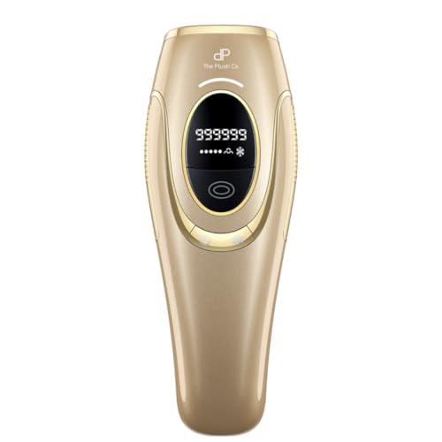 Image of The Plush Co. Ice Cooling IPL Hair Removal Laser Machine for Women & Men, Salon-Like Permanent Hair Reduction for Whole Body, Bikini line, Face, 0C Cooling for Painless Effect (Golden)