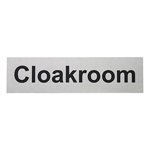 Fire Door Guru® Cloakroom Door Sign - 225 x 60mm - Self-Adhesive - Stainless Steel Safety Sign Cover