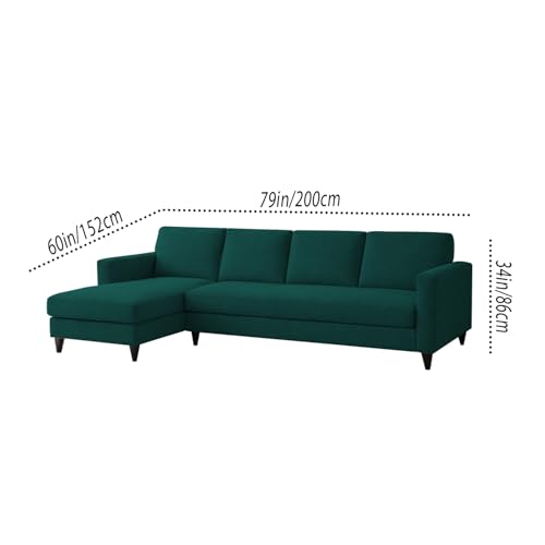 Image of Carlos LHS 4 Seater L Shape Sofa Set for Living Room & Home Office Furniture, Modern Durable Sectional Corner Sofa Couch, Premium Fabric Comfortable Seating with Strong Frame (Pine)