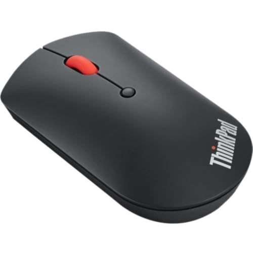 ThinkPad Bluetooth Silent Mouse, Collegamento Bluetooth 5.0 Dual-Host, Sensore Ottico fino a 2400 DPI, Silenzioso, Durata Batteria 1 anno, Compatibile con Windows 10 e versioni successive, Nero