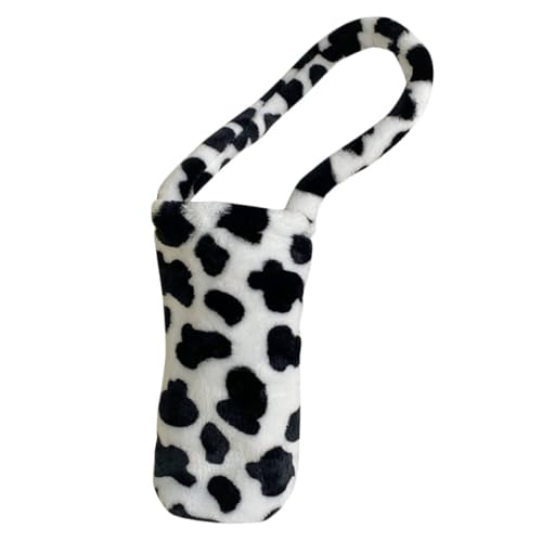 HONITANO Funda para Botella de Agua de Felpa Diseño de Vaca Portátil y Aislante Térmico Bolsa Portabotellas Ligera para Mujer Adecuado para Senderismo y Actividades al Aire Libre