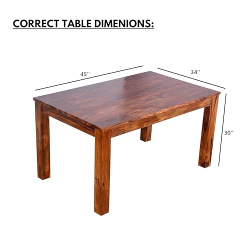 Image of Sheesham Wood Dining Table (45 * 34 * 30 inch) | Multi-Purpose uses Home and Office Desk | Dining Room Furniture | Wooden 4 Seater Dining Table | (Natural)