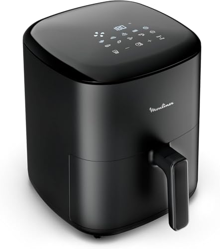Moulinex Easy Fry Max 5L – Freidora aire para cocinar en poco tiempo, ahorro energético hasta 70%, panel control intuitivo, 10 programas automáticos, hasta 6 personas, recetario digital, EZ2458
