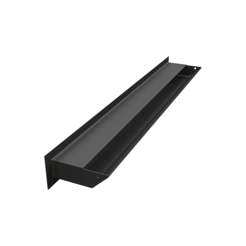 KRATKI griglia di ventilazione AIR | Griglia aria calda 9 x 40 cm | Nero | Griglia di scarico per ventilazione camino | Presa d'aria con un angolo di 45 gradi | resistente al surriscaldamento