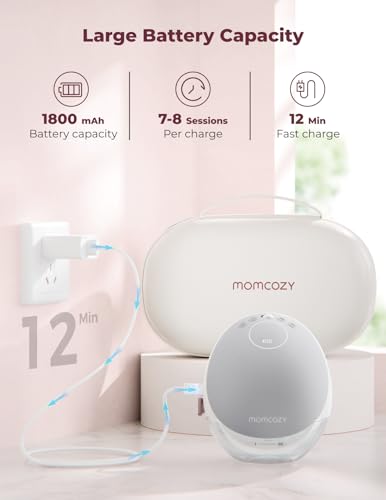 Image of Momcozy Breast Pump Hands Free Upgraded Mobile Flow | M9, App Discreet Control with Personalized Multi-Modes & 15 Levels, Wearable Breast Pump 24mm, 2 Pack Gray