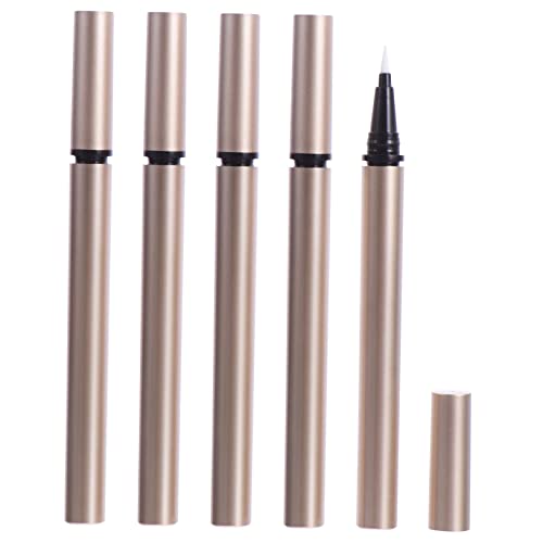 VINTORKY 5 Piezas Delineador De Ojos Tubo Vacío Tinte Recargable Pluma De Aceite Para Cutículas Vacía Pluma De Aceite De Cutícula Vacía Envase Vacío De Delineador De Ojos Golden El Plastico