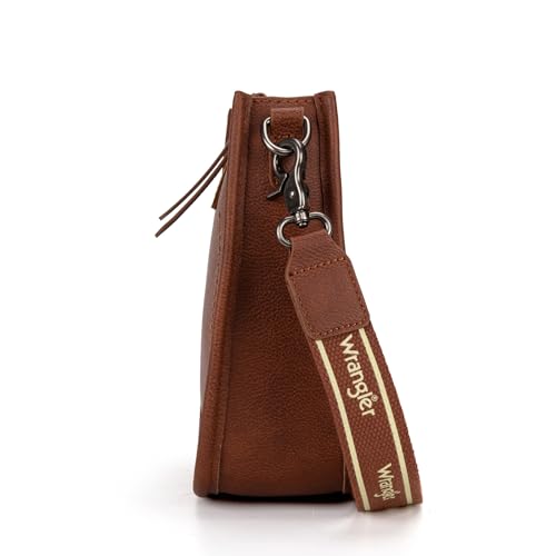 Image of Wrangler Small Crossbody Bag for Women, Mini Shoulder Purse with Adjustable Strap, Vegan Leather Phone Purse