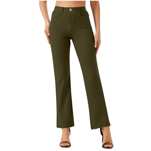 Womens Dress Pants High Waisted Stretchy Work Pants Business Casual Office Trousers Pull On Office Slacks Pockets2