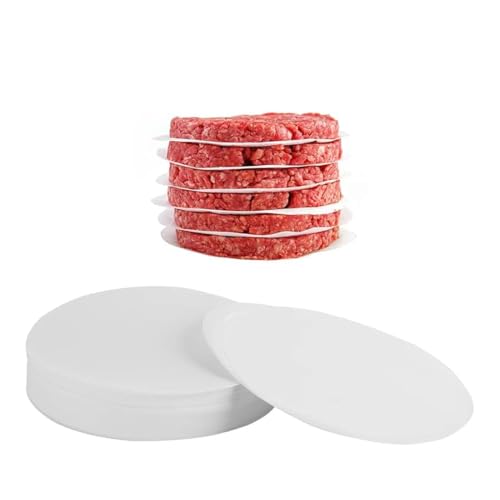 WUSJCOF Papel para Hamburguesas, 200 Unidades, Papel de Hornear Antiadherente Resistente a la Grasa, Impermeable y Sin Tóxicos, Perfecto para Smash Burgers, Cheeseburgers, Albóndigas (11 cm)