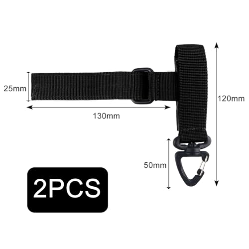 iCovalescent 2 Stück Handschuhhalter, Handschuhhalter Gürtel, Einstellbar Handschuhe Halter, Ideal für Feuerwehr Handschuhe, Einsatzhandschuhe Polizei, Gärten, Baustellen(Schwarz)