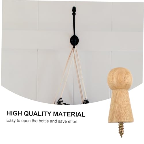 Crochets de Rangement en Bois Antichute à Vis pour Fixation Murale Stable
