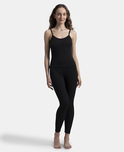 Image of Jockey 2548 Women's Super Combed Cotton Rich Brushed Thermal Camisole with StayWarm Technology Black L