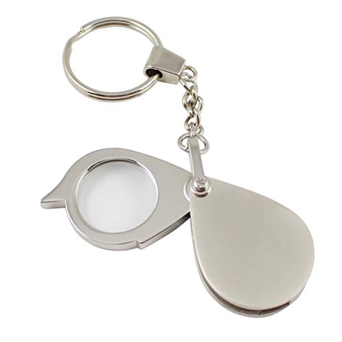 8X 30mm Metal Live Handle Pocket Mirror Folding Keychain Optical Glass Crafts Magnifier