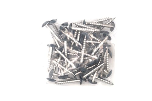 Trespo Wood Screws 4.8 x 60 mm Pack of 6 Stainless Steel A2 / V2A - Round-Headed Wood Screws with Hexalobular Socket - Rustproof - Powder Coated RAL 7012 Basalt Grey - Image 4